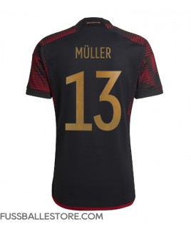 Günstige Deutschland Thomas Muller #13 Auswärtstrikot WM 2022 Kurzarm